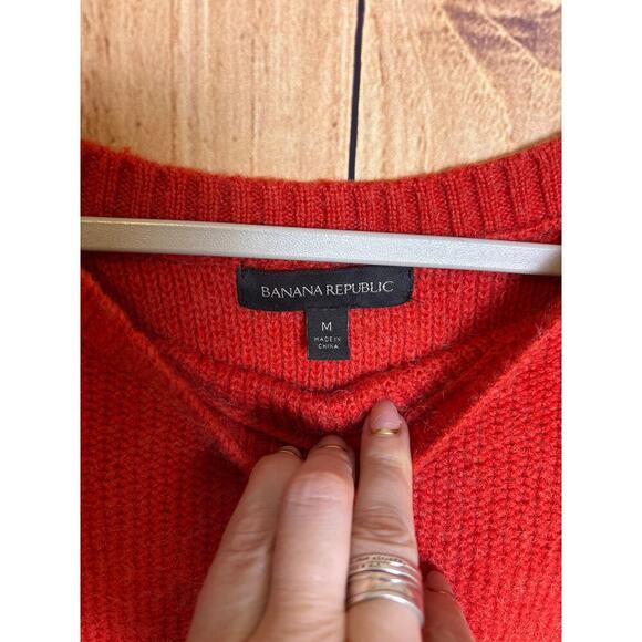 Banana Republic Boat Neck Mohair Blend Sweater Rust Orange Color Women's Size M - Picture 3 of 6